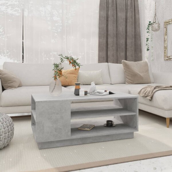 Betonszürke szerelt fa dohányzóasztal 102x55x43 cm