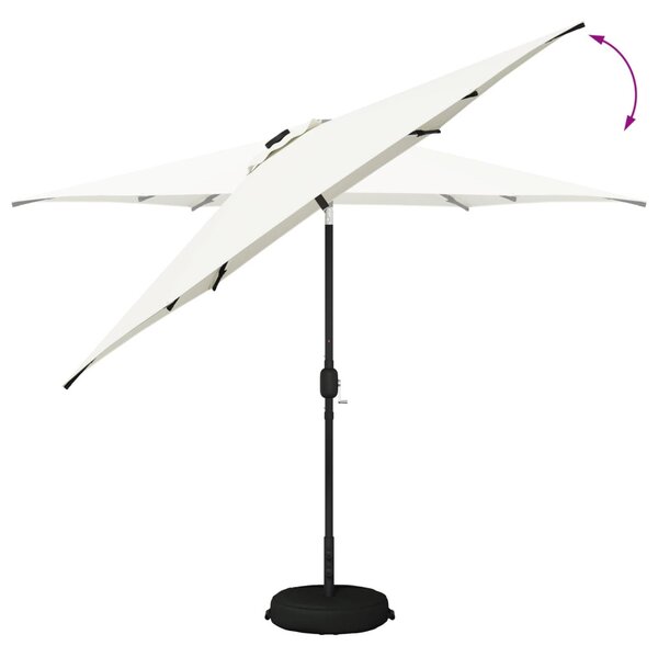 VidaXL Kerti napernyő LED világítással és talppal 300 x 300 cm