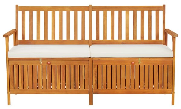Tömör akácfa tárolópad párnával 170 cm