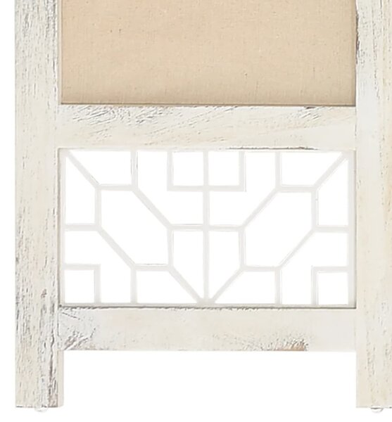 6 paneles krémszínű szövetparaván 210 x 165 cm