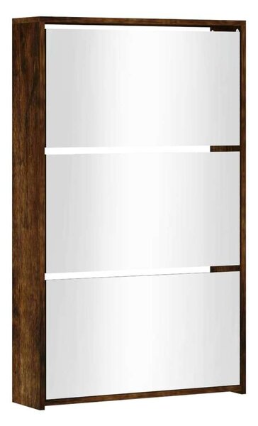 VidaXL Cipőtartó Szekrény - 3 Polc - Tükör - 63x17x102,5cm