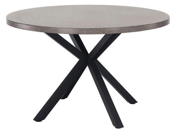 Étkezőasztal, beton/fekete, átmérő 120 cm, MEDOR
