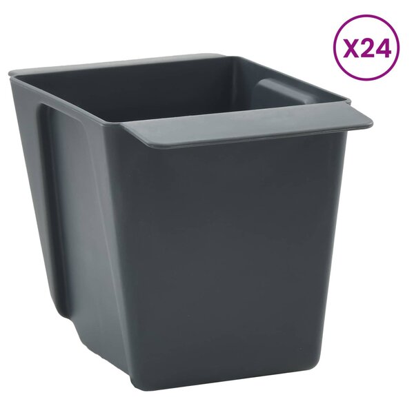 Virágboxok euro raklapokhoz 12 pcs Szürke 13,5 x 9 x 9,5 cm