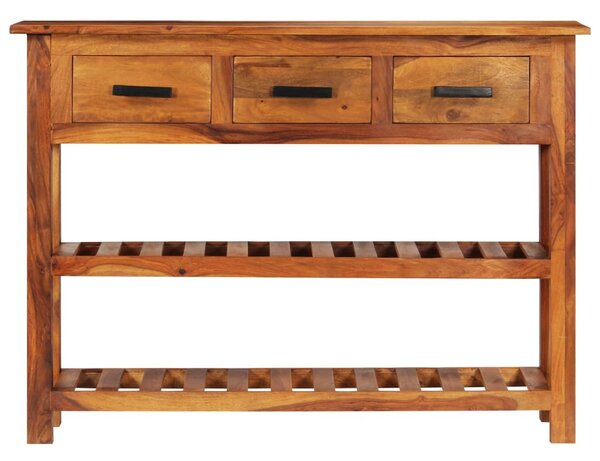3 fiókos tömör akácfa tálalószekrény 110 x 30 x 80 cm