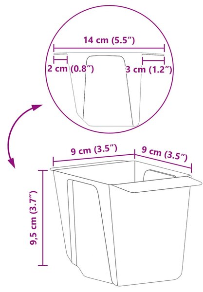 Virágboxok euro raklapokhoz 12 pcs Szürke 13,5 x 9 x 9,5 cm