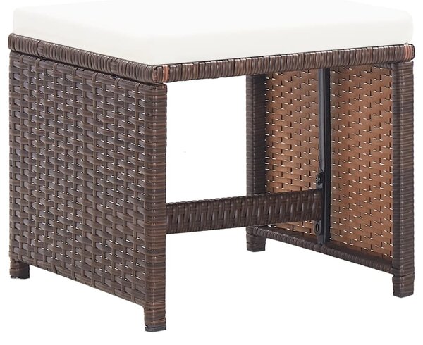 4 db barna polyrattan kerti ülőke párnával