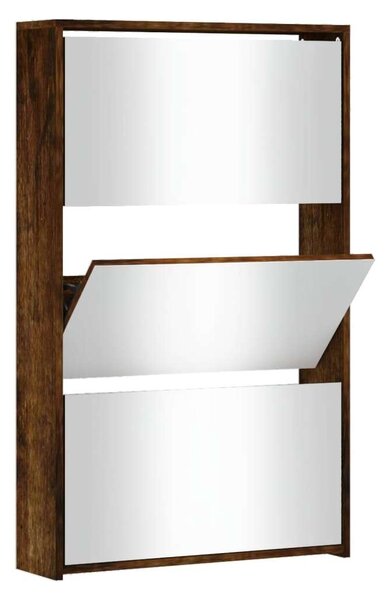 VidaXL Cipőtartó Szekrény - 3 Polc - Tükör - 63x17x102,5cm