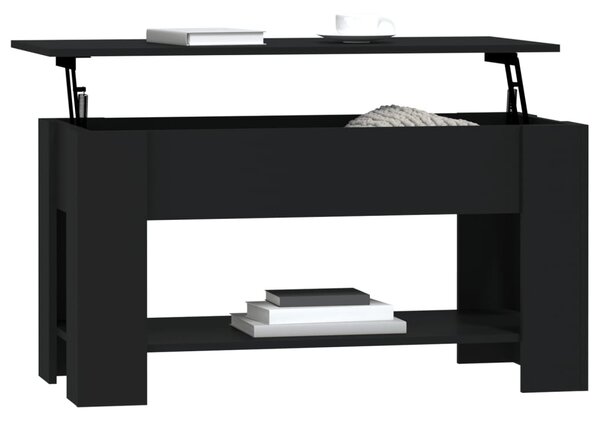 Fekete szerelt fa dohányzóasztal 101 x 49 x 52 cm