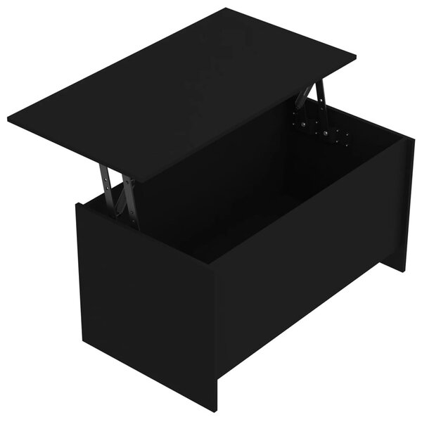 Fekete szerelt fa dohányzóasztal 102 x 55,5 x 52,5 cm