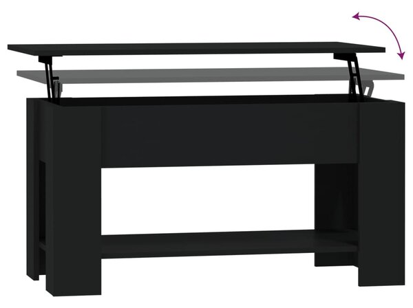 Fekete szerelt fa dohányzóasztal 101 x 49 x 52 cm