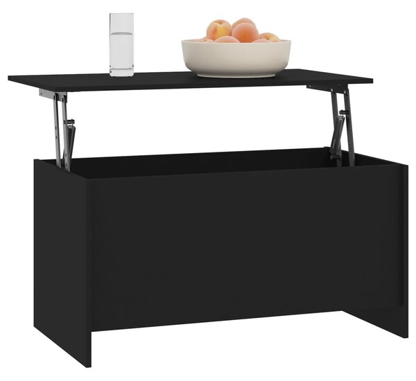 Fekete szerelt fa dohányzóasztal 102 x 55,5 x 52,5 cm