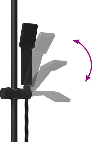 Zuhanyrendszer készlet Fekete 70 cm Rozsdamentes Acél