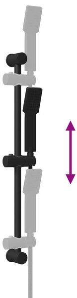 Zuhanyrendszer készlet Fekete 70 cm Rozsdamentes Acél