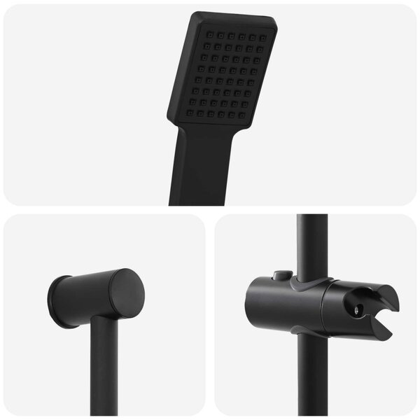 Zuhanyrendszer készlet Fekete 70 cm Rozsdamentes Acél