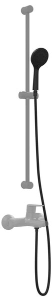 Zuhanyfej Készlet Fekete 150 cm Rozsdamentes Acél