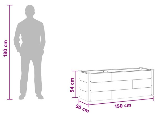 VidaXL Kerti magaságyás Barna 150 x 50 x 54 cm