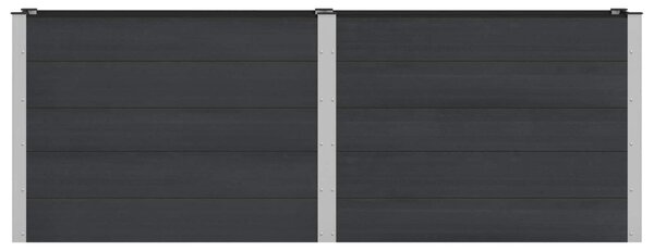 VidaXL Kerti magaságyás Fekete 250 x 50 x 91 cm
