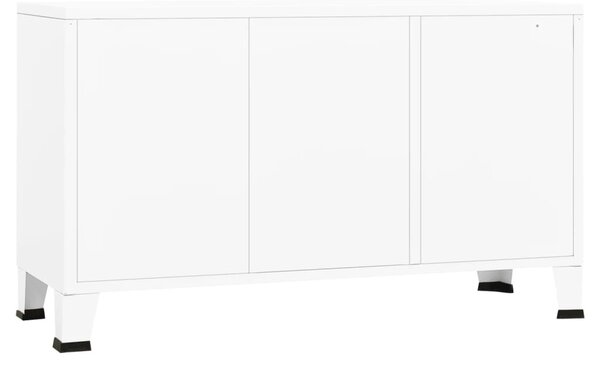 Fehér fém és üveg tálalószekrény 105 x 35 x 62 cm