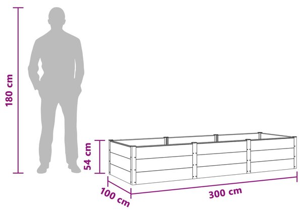 VidaXL Kerti magaságyás Barna 300 x 100 x 54 cm