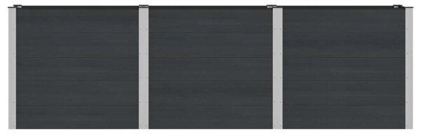 VidaXL Kerti magaságyás Fekete 300 x 50 x 91 cm