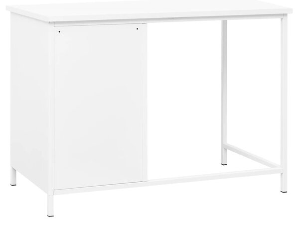 Fehér acél ipari stílusú íróasztal fiókokkal 105 x 52 x 75 cm