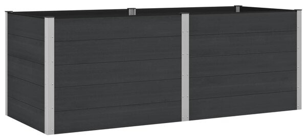 VidaXL Kerti magaságyás Fekete 250 x 100 x 91 cm