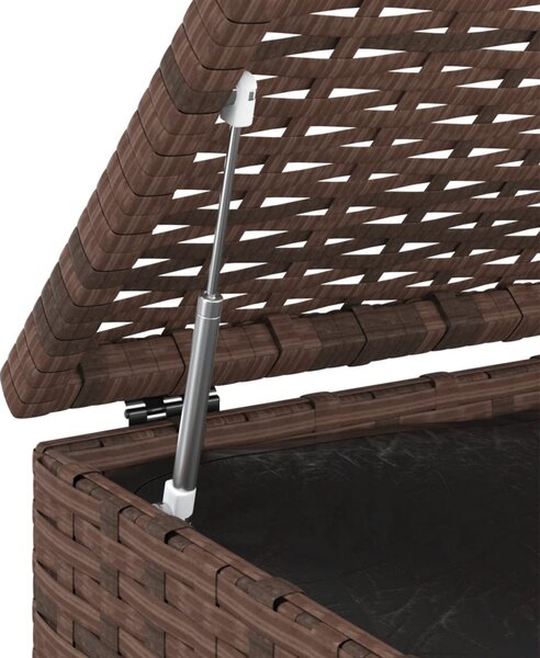 Barna polyrattan kerti párnatartó doboz 100 x 49 x 103,5 cm