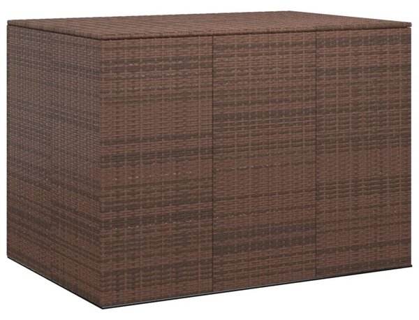 Barna polyrattan kerti párnatartó doboz 145 x 100 x 103 cm