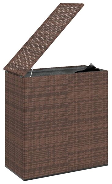 Barna polyrattan kerti párnatartó doboz 100 x 49 x 103,5 cm