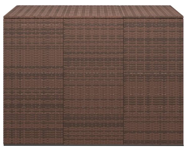 Barna polyrattan kerti párnatartó doboz 145 x 100 x 103 cm