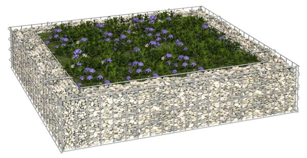 Horganyzott acél gabion magaságyás 100 x 100 x 20 cm