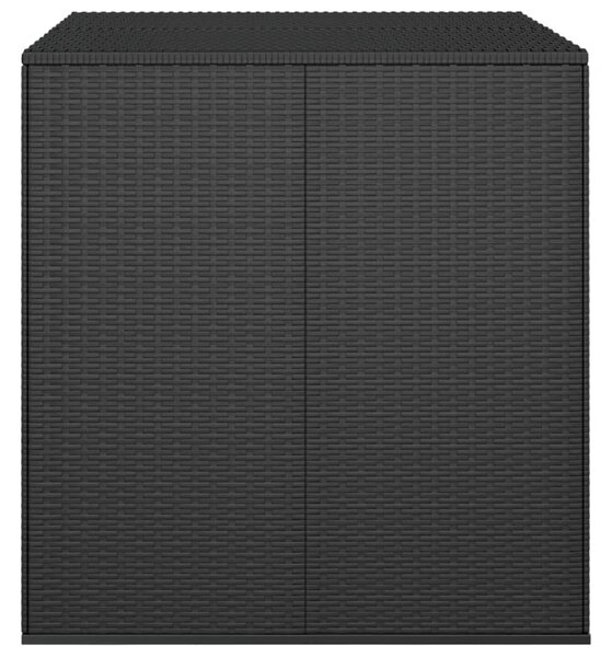 Fekete polyrattan kerti párnatartó doboz 100 x 97,5 x 104 cm