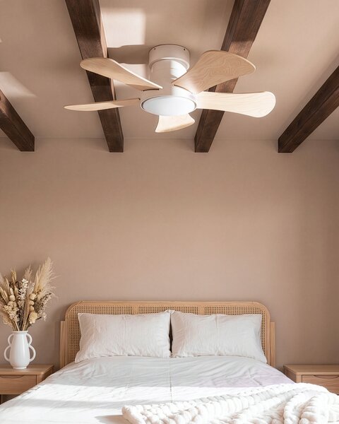 Mennyezeti ventilátor világítással BIVENS Távirányítóval LED Világosbézs