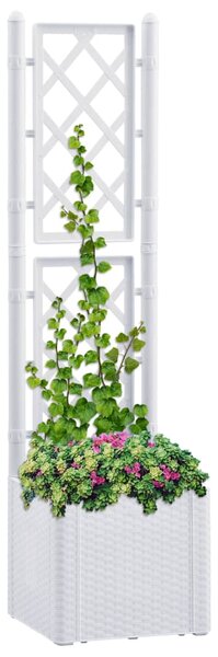 VidaXL fehér kerti magaságyás ráccsal és öntözőrendszerrel
