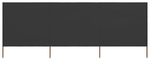 VidaXL 3 paneles antracitszürke szövet szélfogó 400 x 80 cm