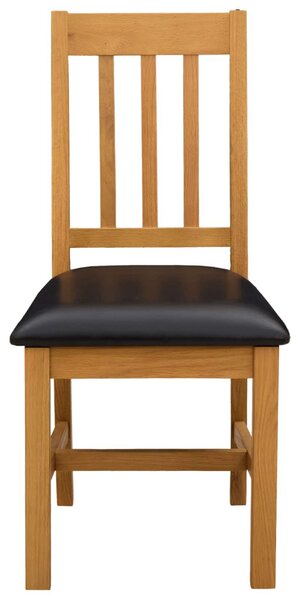 Étkezőszék VENLO 2 pcs Tömör Tölgyfa Fekete 45 x 53 x 92 cm
