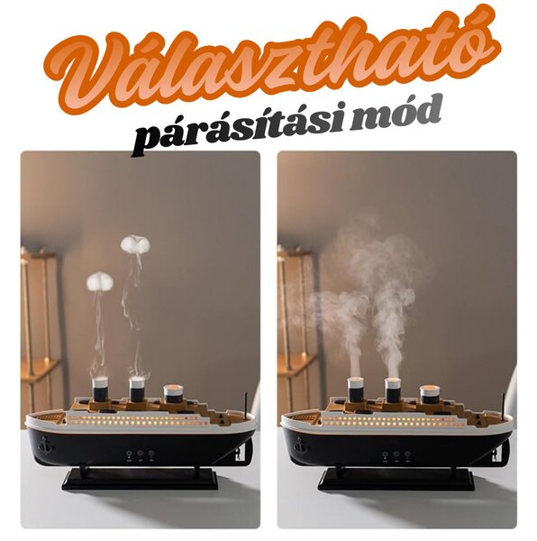 Hajó Alakú LED Aroma Diffúzor Medúza alakú Párakibocsájtással