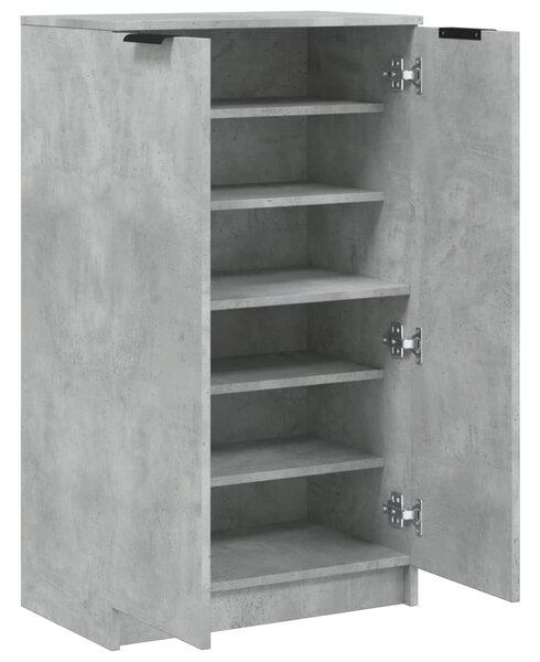 Betonszürke szerelt fa cipősszekrény 59 x 35 x 100,5 cm