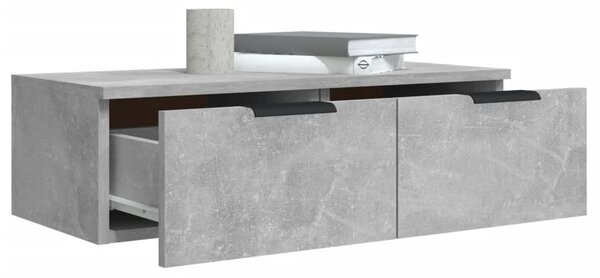Betonszürke szerelt fa faliszekrény 68 x 30 x 20 cm