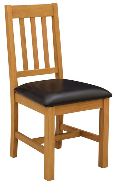 Étkezőszék VENLO 2 pcs Tömör Tölgyfa Fekete 45 x 53 x 92 cm