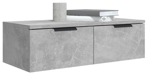 Betonszürke szerelt fa faliszekrény 68 x 30 x 20 cm