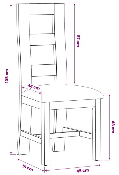 Étkezőszék 2 pcs Tömör Tölgyfa Bézs 45 x 51 x 105 cm