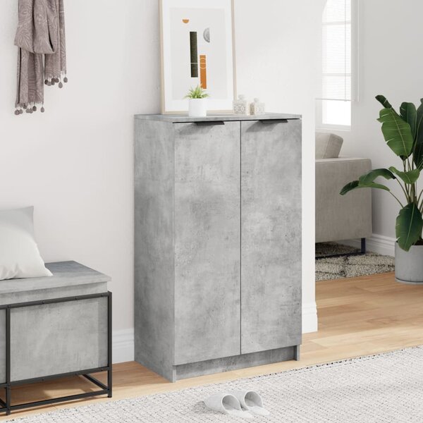 Betonszürke szerelt fa cipősszekrény 59 x 35 x 100,5 cm