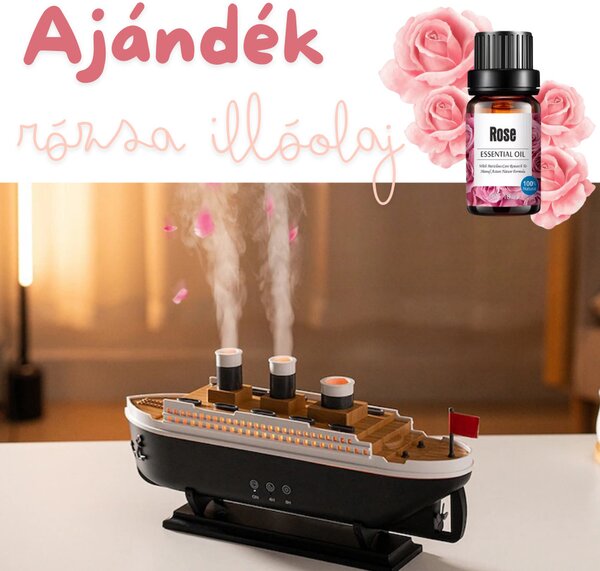 Hajó Alakú LED Aroma Diffúzor Medúza alakú Párakibocsájtással