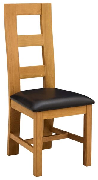 Étkezőszék 2 pcs Tömör Tölgyfa Fekete 45 x 51 x 105 cm