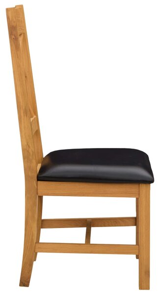 Étkezőszék 2 pcs Tömör Tölgyfa Fekete 45 x 54 x 105 cm