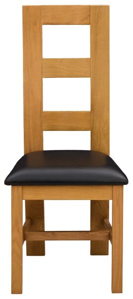 Étkezőszék 2 pcs Tömör Tölgyfa Fekete 45 x 51 x 105 cm