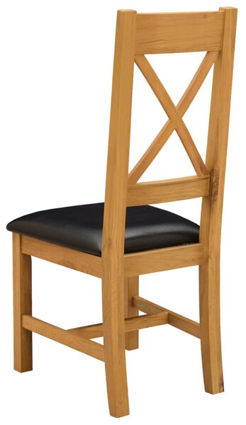 Étkezőszék 2 pcs Tömör Tölgyfa Fekete 45 x 54 x 105 cm