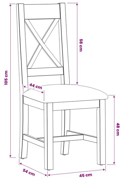 Étkezőszék 2 pcs Tömör Tölgyfa Bézs 45 x 54 x 105 cm