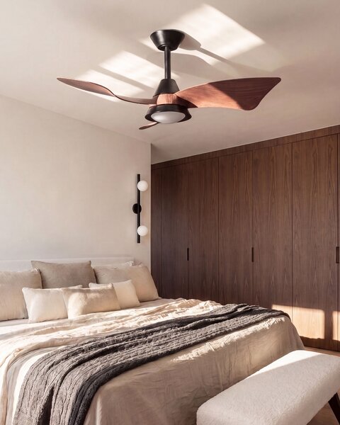 Mennyezeti ventilátor világítással HAINES Távirányítóval LED Fekete